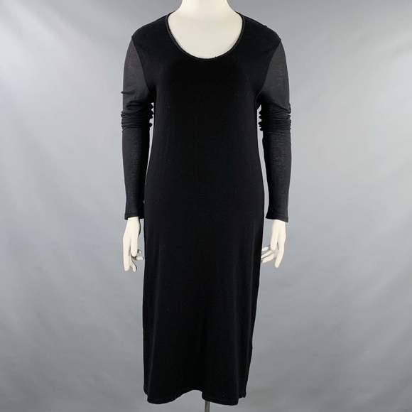 DAMIR DOMA Black Viscose Blend Long Sleeve Dress - Picture 1 of 7